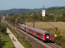 Eine 101 mit DZ (Freiburg(Breisgau) Hbf  - M�nster(Westf)Hbf) am 25. September 2011 bei Denzlingen. 