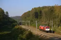 Eine von den vier neuen Class 66 von Crossrail fuhr am 01.10.2011 Solo von Montzen nach Aachen West, hier ist die DE 6314 im Preuswald bei Gemmenich.