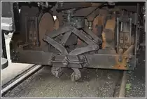 Die Bremszange f�r die Bremsschiene System Fell der Snaefell Mountain Railway. (11.08.2011)