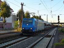 185 516-2 zieht einen gemischten G�terzug am 30.09.2011 durch Schwetzingen

