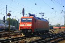 Die 152 160-8 DB rangiert in Aachen-West bei Sommerwetter.
3.10.2011