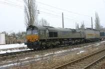 DLC PB14 mit Containerzug Antwerpen - Poznan fuhr am 16.03.2006
durch Coswig(Anh.)