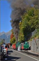 Der Kohledampfer (II) oder das Ferkel. Schmuckst�ck und  Einstiegsdroge ... Abfahrt in Brienz im Oktober 2011.