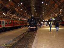 52 8154 anl��lich einer Sonderfahrt kurz nach Ankunft im Leipziger Hbf.