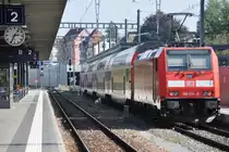 KREUZLINGEN (Kanton Thurgau), 22.09.2011, DB-Elok 146 234-0 als IRE von Karlsruhe Hbf im Endbahnhof Kreuzlingen