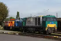 Die HSL 272 401 (Eigentum ATC) steht am 9.9.11 abgestellt bei Vossloh in Moers. 