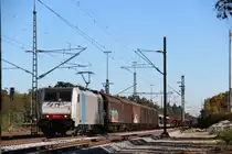 RAILPOOL 186 109 mit einem gemischten G�terzug aufgenommen kurz nach Haar bei M�nchen am 15.10.11