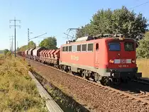140 036-5 durchf�hrt am 15. Oktober 2011 den Ort Diedersdorf mit einem gemischten G�terzug 