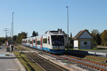 VT 113 und VT 110 der BOB bei einer Sonderfahrt von Amberg nach Schnaittenbach am 15.10.2011 am akw Werk in Hirschau.