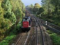 745 701 und 745 702 von RailTransport sind am 08.Oktober 2011 in G�ttingen-Leineberg Richtung Kreiensen unterwegs.