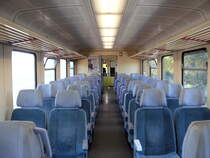 Der Innenraum eines VT 628 von EVB. Dorsten, 15.10.2011.