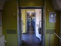 Der Innenraum eines VT 628 von EVB. Dorsten, 15.10.2011.