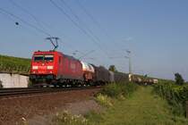 185 282-1 mit einem gemischten G�terzug in Erbach (Rheingau) am 03.09.2011
