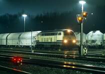 216 048 05.03.1992 in Menden (Sauerland) vor Kalkzug nach H�rde.
