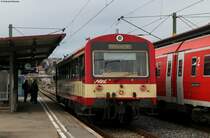 VT 43 als HzL88063 (Br�unlingen Bahnhof-Rottweil) in Donaueschingen 25.10.11