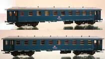 14128 SACHSENMODELLE (Exclusiv-Serie CONRAD) Bauzug (2xB4y) ozeanblau DB, B�ro- Zugleiterwagen & Wohn u.-Schlafwagen