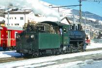 RhB - G 4/5 108 am 09.02.1997 in Scuol - Dampflok - Baujahr 1906 - SLM 1710 - in Betriebnahme 07.06.1906 - Gewicht 68,00t - 590 KW - L�P 13,97m - zul�ssige Geschwindigkeit 45/30 km/h Tender voraus - �=17.06.1991.
