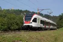 RABe 521 011-7 erreicht am 3.9.11 Grellingen.