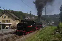 Pacific 01 202 verl�sst am 3.9.11 Grellingen nach einem kurzen Halt.