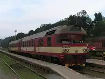 854 225-0/80-29 207-5 mit Sp 1864 Trutnov Hlavn� N�dra��-Chlumec nad Cidlinou auf Bahnhof Trutnov Hlavn� N�dra�� am 6-8-2011.