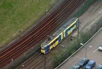 7329 kurz vor dem Endbahnhof am Heyselpark fotografiert aus dem Atomium 11-04-2006
