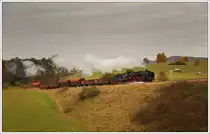 Die ber�hmte Fotowolke, die sich in weiterer Folge am 29.10.2011 nicht mehr vertreiben lies. 50 3501-9 mit dem intern als DGz 312 bezeichneten Fotozug von Schmalkalden nach Zella-Mehlis, aufgenommen n�chst Mittelstille.
