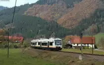 VT 532 und 531 als OSB87381 (Offenburg-Freudenstadt Hbf) bei Halbmeil 6.11.11