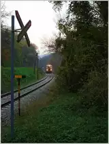 Anl�sslich des Perchtoldsdorfer H�tereinzuges veranstaltete der Verein Pro Kaltenleutgebner Bahn Sonderfahrten mit dem 5042 14 auf der sch�nen, 6,7 km langen Strecke zwischen Wien/Liesing und Waldm�hle. Hier bei der letzten R�ckfahrt zwischen Neum�hle und Rodaun. 06.11.11