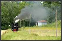 298.52 der �GEG Steyrtalbahn Museumsbahn auf der langen Geraden vor Neuzeug, 31.7.2009