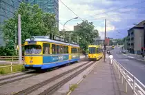 Essen Tw 1668 in der Gerlingstra�e, 03.08.1985.