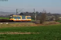 Wagen 845 als S4 von �hringen-Cappel nach Schwaigern West kurz vor Wieslensdorf. Aufgenommen am 19.11.2011.