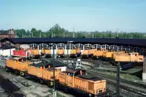 346 524-2 (vorn) Bw Wustermark im Mai 1997 Wochenendruhe f�r 12 346er und eine 360er - mal was f�r V60-Freunde