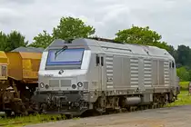 Die BB 75101 zum Test bei der HSL Logistik hier im Anschluss des Bf Pasewalk-Ost - 07.08.2011
