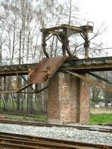 Die Sch�tte an der Rampe der Feldbahnschauanlage Glossen