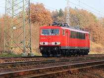 155 261-6 durchf�hrt am 22. November 2011 Diedersdorf in Brandenburg als Leerzug.