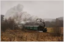 310 093 (ex kkStB 97.194) mit ihrem Dampfsonderzug von Ceske Budejovice nach Nova Pec am 19.11.2011 kurz vor dem Bahnhof Polna aufgenommen.
