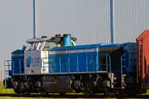 Im Bf Torgelow auf Gleis 8 wartet die Lok ,,Johanna  (Traktionsstandort: Gratz K�flacherbahnhof ) der LTE auf ihren Einsatz. - 28.06.2011