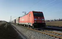 185 219-3 mit Arcese-KLV-Ganzzug am fr�hen Nachmittag des 25.11.11 (Hattenhofen).