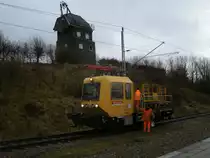 Unterhalb der Sagarder M�hle stand,am 02.Dezember 2011,dieses Oberleitungsrevisionsfahrzeug.