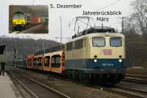 Auch am 05. Dezember �ffnet sich ein T�rchen f�r euch. Auf dem Hauptbild ist die 140 423-5 zu sehen. Sie ist die letzte betriebsf�hige 140er in Ozeanblau/Beige der Deutschen Bahn. Oben links ist die PB15 in Eilendorf.