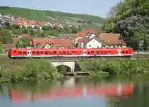 Ein 440er ist am 23.April 2011 als RB 58034 nach Gem�nden(Main) bei Retzbach unterwegs.