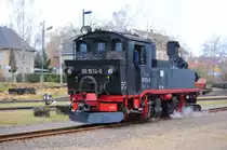 BR 99 1574-5 Rangierfahrt im Bahnhof M�geln, zum Wasserkran. (04.12.2011)