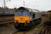 Die Class 66 DE6302 von DLC Railways steht abgestellt an der Laderampe in Aachen-West.
4.12.2011