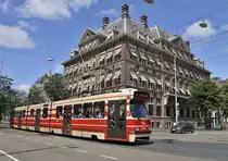 Die HTM 3116 mit linie 1 nach Delft, hier am Buitenhof denn 11 jun 2011.