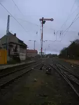 Der Ausfahrbereich in Sassnitz in Richtung Lancken am 02.Dezember 2011.