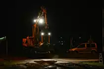Zweiwegefahrzeug auf B� in Torgelow eingegleist und eingesetzt zum Schienenwechsel der festgestellten US 1-Fehler durch Sperry 200. - 09.05.2010
