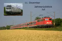Im zum 11 Dezember und dem dritten Advent gibt es die 110 463-7 in Erkelenz und die ER20-2007 mit einem VECTRON in Th�ngersheim.