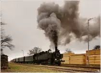 Am 10.12.2011 gab es im Pulkautal(Retz-Zellerndorf-Laa/Thaya-Mistelbach) einen Fotosonderzug.Bespannt wurde der Zug mit der Dampflok 93.1420 vom Verein Neue Landesbahn. Laa an der Thaya

