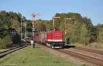 112 708 mit Fotog�terzug am 16.10.2011 in Georgenthal.
