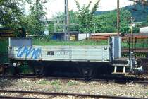 WB - Kklm 311 am 09.05.1993 in Liestal - Niederbordwagen - SIG - Baujahr 1906 - Gewicht 2,60t - Zuladung 5,00t - L�P 5,30m - zul�ssige Geschwindigkeit km/h 50 - �=07.02.1983. Hinweis: Anschrift K 311 - 1998 an Museumsbahn Warthausen-Ochsenhausen.
